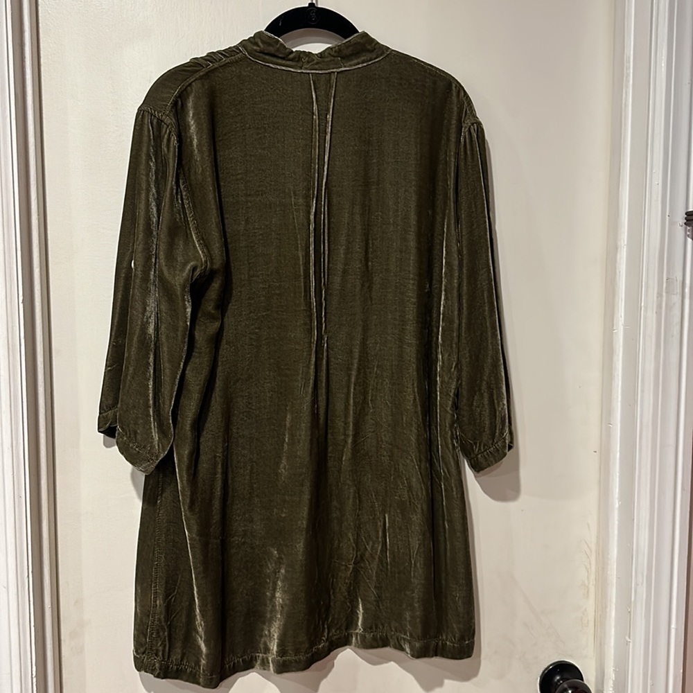 CP Shades olive velvet tunic top S - Picture 4 of 4